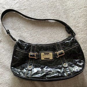 Maxx New York Signature Black Faux Alligator Purse